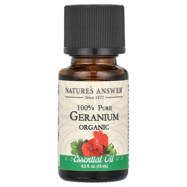 Органическое эфирное масло герани Nature's Answer "Geranium Organic Essential Oil" (15 мл) - Фото 1 Органическое эфирное масло герани Nature's Answer "Geranium Organic Essential Oil" (15 мл) - изображение 1