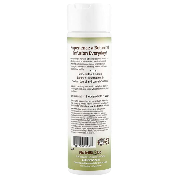 Шампунь для волос NutriBiotic "Everyday Clean Shampoo" на растительной основе (296 мл) - Фото 2 Шампунь для волос NutriBiotic "Everyday Clean Shampoo" на растительной основе (296 мл) - изображение 2