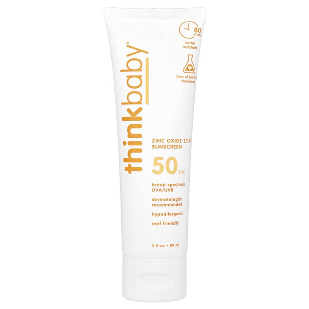 Детский солнцезащитный крем Think "Thinkbaby" водостойкий для детей и младенцев, SPF 50+ (89 мл) - Фото 1 Детский солнцезащитный крем Think "Thinkbaby" водостойкий для детей и младенцев, SPF 50+ (89 мл) - изображение 1