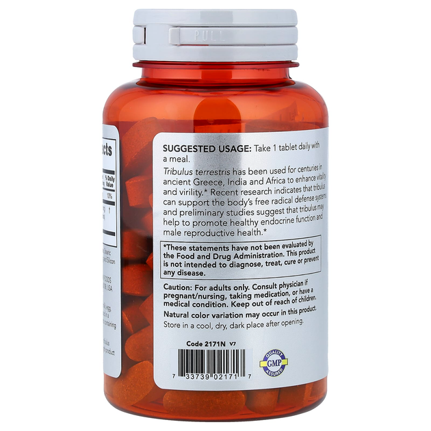 Трибулус NOW Foods, Sports "Tribulus" якорцы стелющиеся для мужского здоровья, 1000 мг (90 таблеток) - изображение 3