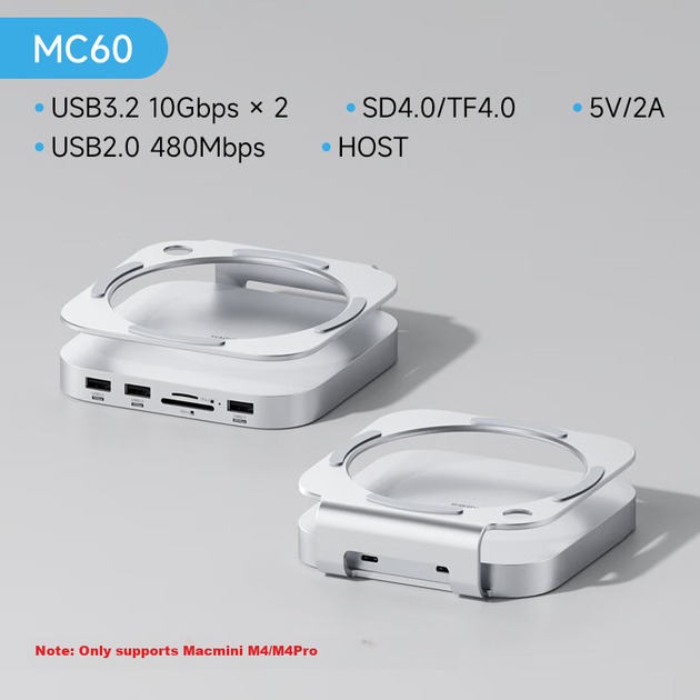 Док-станция Hagibis Mac Mini M4 Hub with M.2 SSD Enclosure - Фото 3 Док-станция Hagibis Mac Mini M4 Hub with M.2 SSD Enclosure - изображение 3