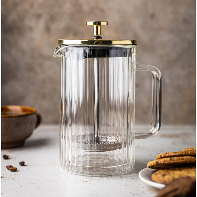 Скляна кавоварка та чайник заварник Klausberg Kb7761 French Press 1000 мл для 8 чашок кави чи чаю 1 літр френч прес - изображение 2