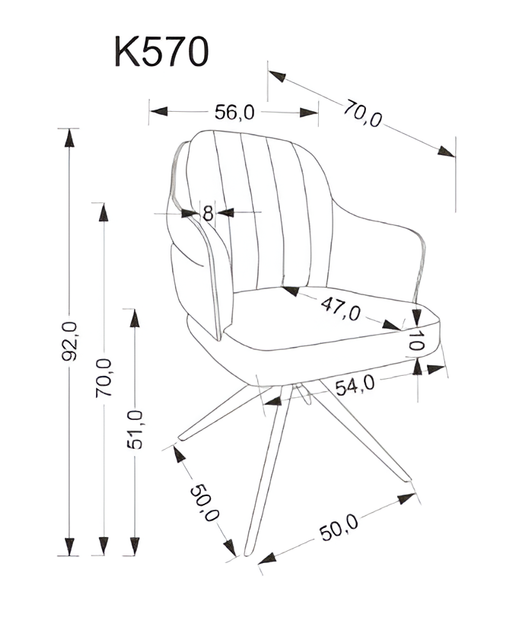 Krzesło Halmar K570 popielate (5905248135642) - obraz 6