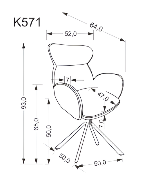 Krzesło Halmar K571 cynamonowe (5905248135666) - obraz 5