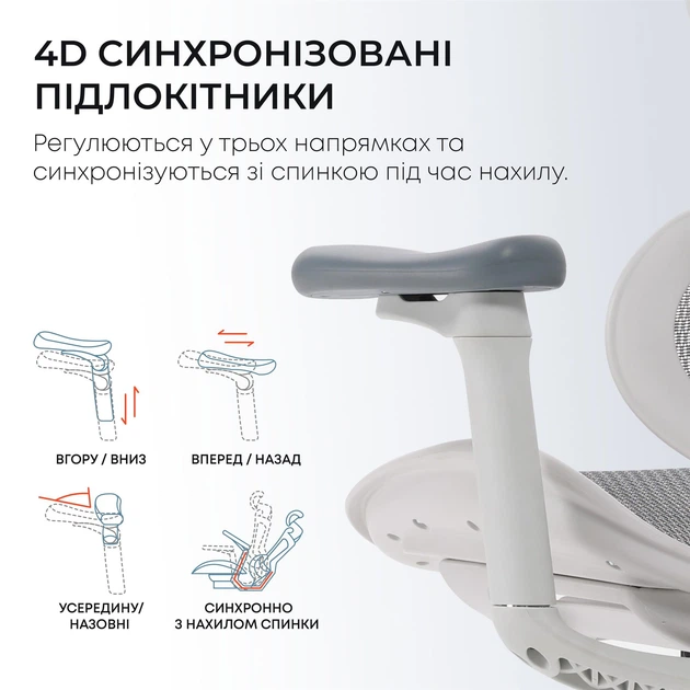 Крісло офісне Sihoo Doro C300L Mesh White DORO-C300L-A3-102) - Фото 13 Крісло офісне Sihoo Doro C300L Mesh White DORO-C300L-A3-102) - зображення 13