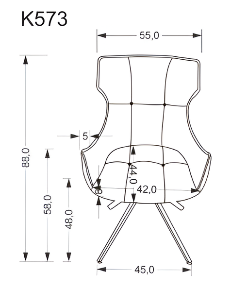 Krzesło Halmar K573 popielate (5905248135567) - obraz 5