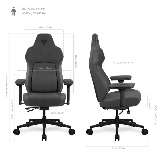 Кресло для геймеров TX3 Core Smart Loft Dark Grey (TEGC-207010Z.Z1) - изображение 8