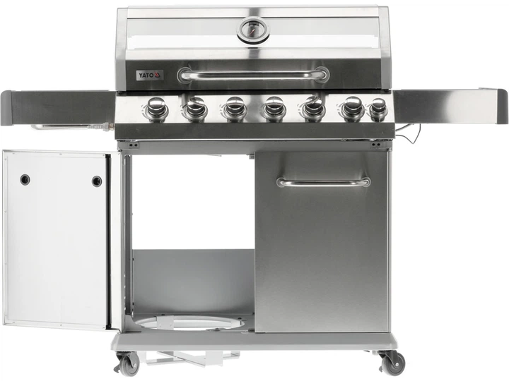Gazowy grill Yato YG-20016 Itami 6+1 s/s z oknem 20.5 kW (5906083091872) - obraz 3