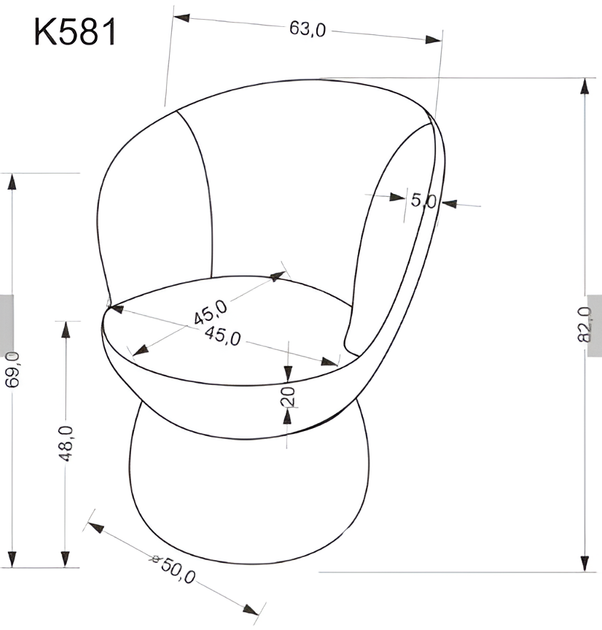 Krzesło Halmar K581 beżowe (5905248135581) - obraz 4