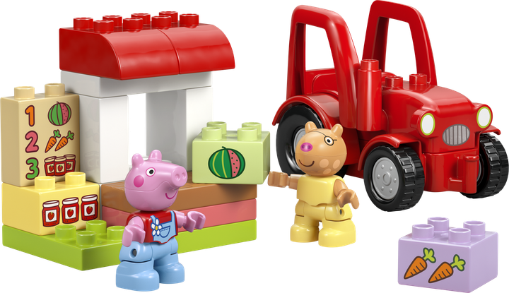 Zestaw klocków LEGO DUPLO Peppa Pig Ciągnik i rynek 18 elementów (10468) - obraz 2