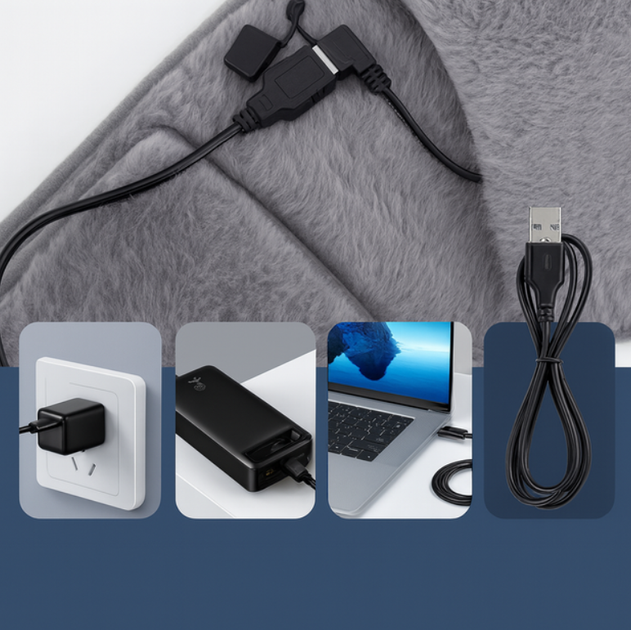 Грелка для талии и рук, работа от USB, 3 режима, портативный, серый - Фото 9 Грелка для талии и рук, работа от USB, 3 режима, портативный, серый - изображение 9
