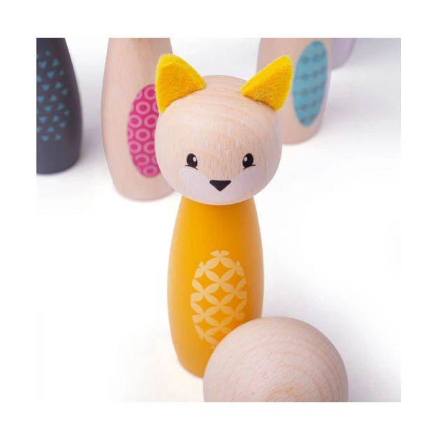 Zestaw do gry w kręgle Bigjigs z drzewa 6 kręgli 2999766 (0691621800102) - obraz 3