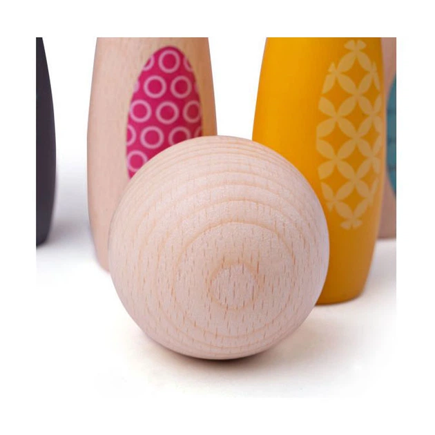 Zestaw do gry w kręgle Bigjigs z drzewa 6 kręgli 2999766 (0691621800102) - obraz 4