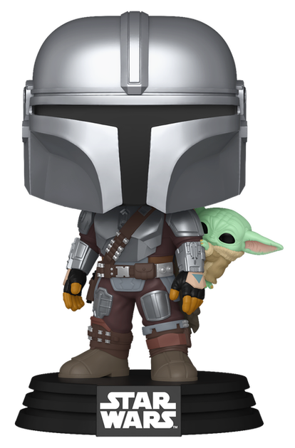 Figurka Funko Pop! Star Wars: The Mandalorian with Grogu (On Back) 90443 11.2 cm (889698904438) - obraz 2