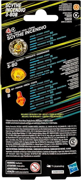 Zabawka Hasbro Beyblade X: Booster Single Top Scythe Incendio G0285 (5010996257017) - obraz 4