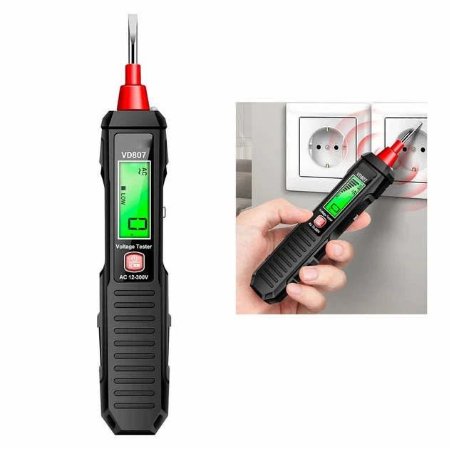 Індикатор напруги безконтактний ANENG VD807 (12-300В) з LCD дисплеєм та ліхтариком - изображение 2