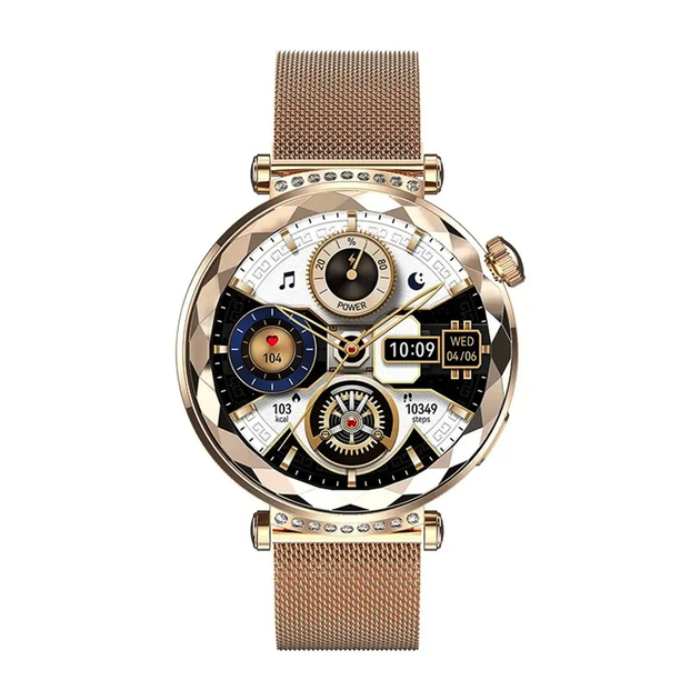 Смарт-годинник жіночий LEMFO HK88 Pro Gold (розмова, пульсоксиметр) Amoled екран - Фото 3 Смарт-годинник жіночий LEMFO HK88 Pro Gold (розмова, пульсоксиметр) Amoled екран - зображення 3