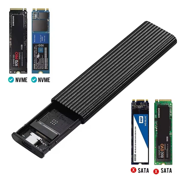 Внешний карман для SSD радиаторный, 10Gbps, NVME, USB 3.1 Type-C, Metal, Black - изображение 6