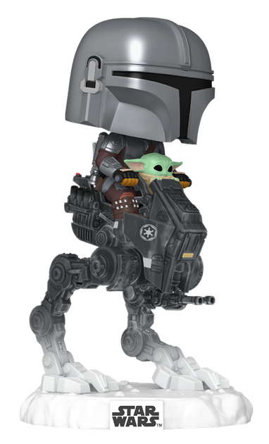 Figurka Funko Pop! Star Wars: Rides Deluxe The Mandalorian with Grogu in Imperial Remnant AT-RT 90812 17.5 cm (889698908122) - obraz 2
