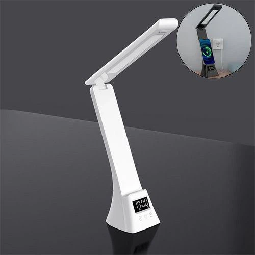 LED лампа Настільна з годинником TYV-2088 USB з бездротовою зарядкою для телефону - зображення 5