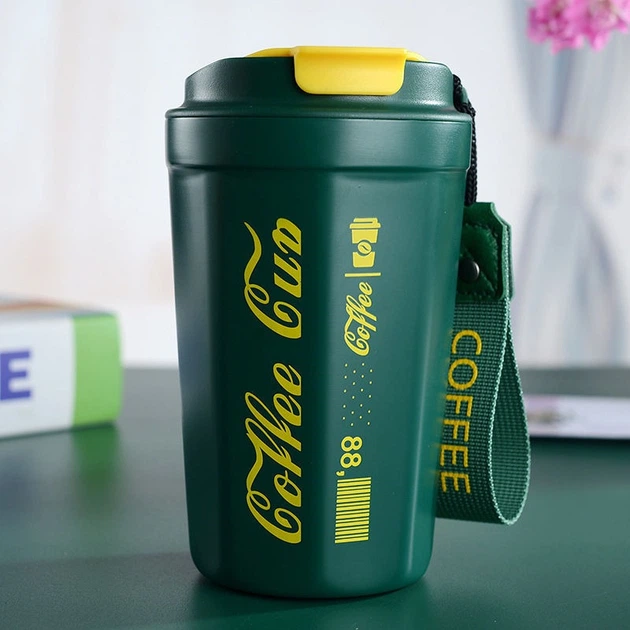 Термокружка для чая кофе с датчиком температуры Coffee Cup зеленая 390 мл (LB-205304) - Фото 6 Термокружка для чая кофе с датчиком температуры Coffee Cup зеленая 390 мл (LB-205304) - изображение 6