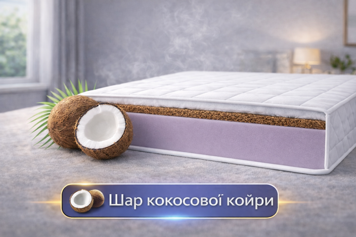 Ортопедический матрас с кокосовой койрой, 2 уровня жесткости, до 130 кг, Подушка в подарок - Фото 7 Ортопедический матрас с кокосовой койрой, 2 уровня жесткости, до 130 кг, Подушка в подарок - изображение 7