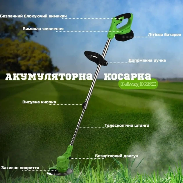 Аккумуляторная газонокосилка-триммер Lawn Mower AND LY-742 2 аккумулятора 2 аккумулятора 48 В 4 А - изображение 4