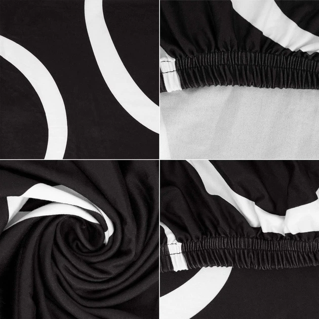 Чохол для стільця Springos універсальний еластичний спандекс Чорно-білий (5908455308885) - зображення 4