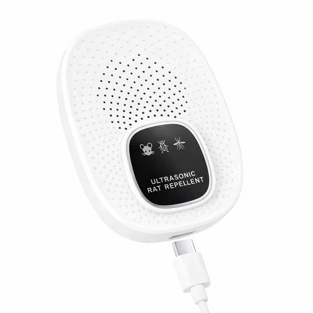 Ультразвуковой отпугиватель насекомых и грызунов с USB-подключением для кухни, автомобиля, склада и подвала, белый - Фото 1 Ультразвуковой отпугиватель насекомых и грызунов с USB-подключением для кухни, автомобиля, склада и подвала, белый - изображение 1