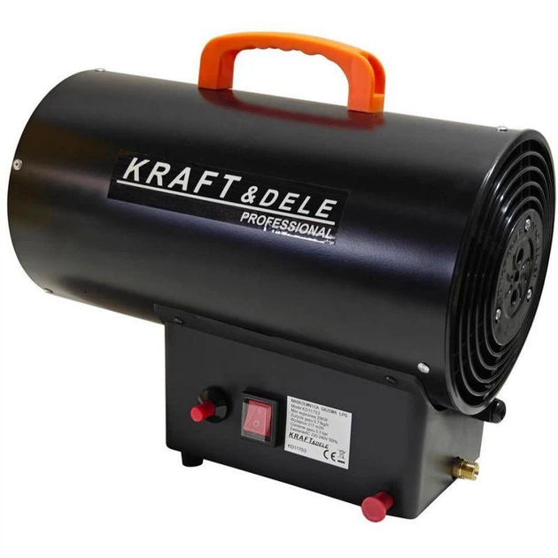 Газовая тепловая пушка Kraft&Dele 20 кВт производительность горячего воздуха 320 м3/ч с редуктором и шлангом (KD11703) - изображение 2