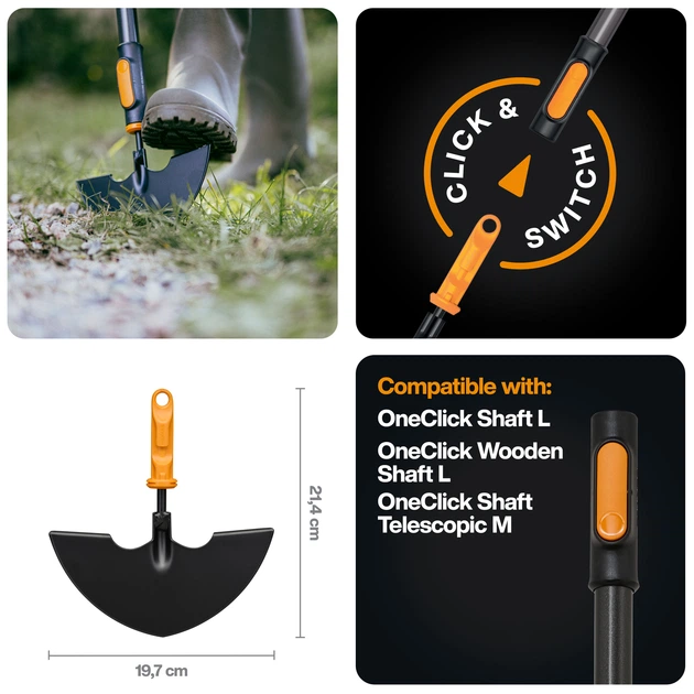 Підрізувач для газонних кромок Fiskars OneClick 20 см (1080689) - зображення 2