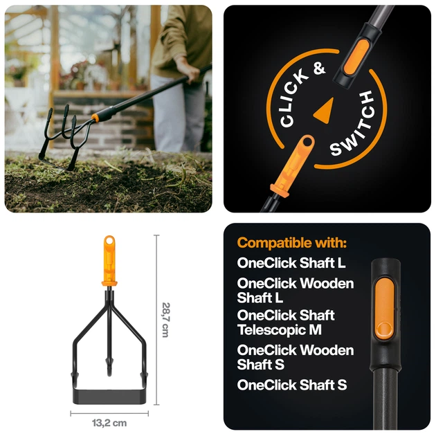Розпушувач-плоскоріз Fiskars OneClick 13 см (1080685) - зображення 2