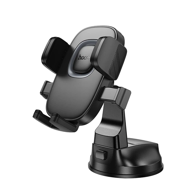 Автотримач для телефона HOCO H76 Crown one-button car holder (center console) Black Metal Gray - Фото 1 Автотримач для телефона HOCO H76 Crown one-button car holder (center console) Black Metal Gray - изображение 1