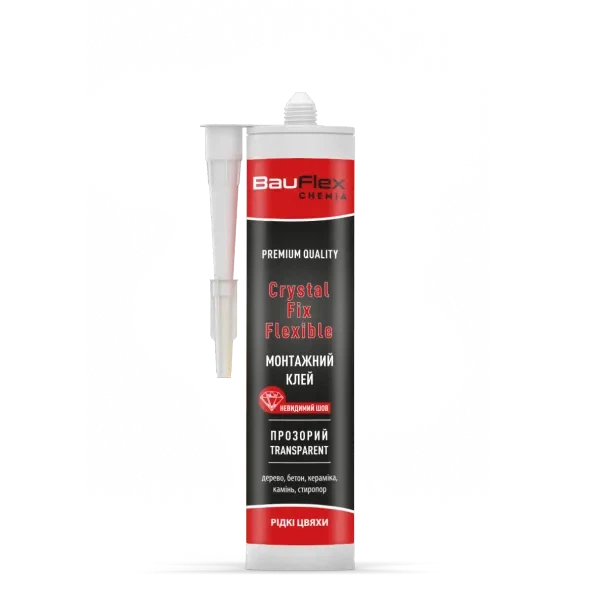 Клей монтажный (жидкие гвозди) BAUFLEX Strong fix flexible Прозрачный 300 мл - Фото 1 Клей монтажный (жидкие гвозди) BAUFLEX Strong fix flexible Прозрачный 300 мл - изображение 1