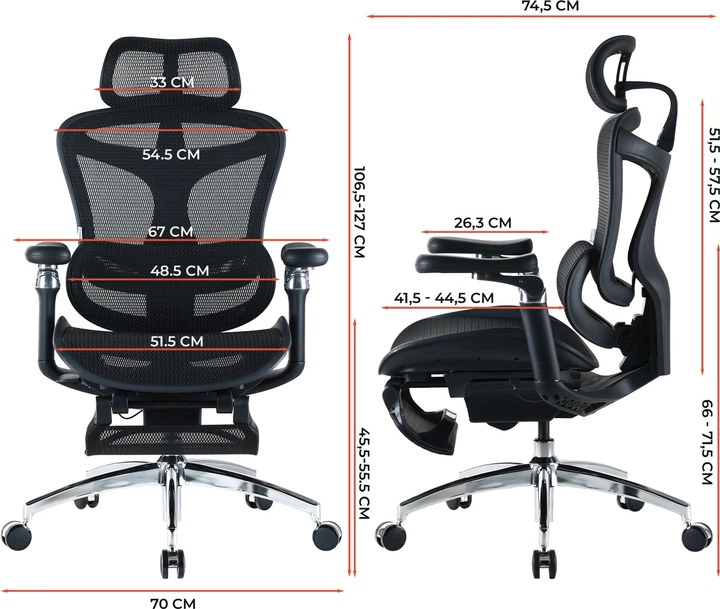 Fotel biurowy SIHOO DORO C300 Pro Mesh Black (DORO-C300-PRO-M101-JT) - obraz 6