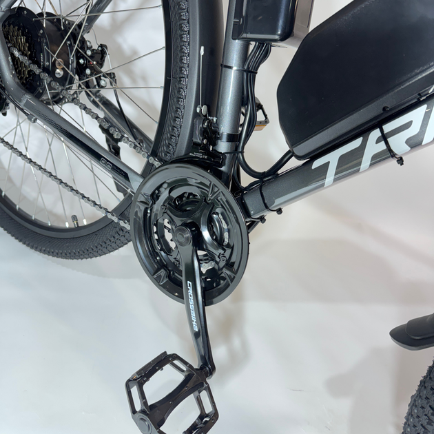 Велосипед з Е-комплектом з багажником 29" Cross Tracker grey 48 В 500Вт 24 Ah/ до 85 км запас ходу+дисплей Kunteng KT-TF01U - зображення 5