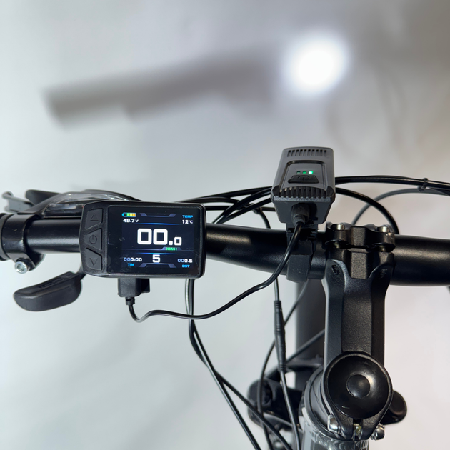 Велосипед з Е-комплектом з багажником 29" Cross Tracker grey 48 В 500Вт 21 Ah/ до 75 км запас ходу+дисплей Kunteng KT-TF01U - зображення 10
