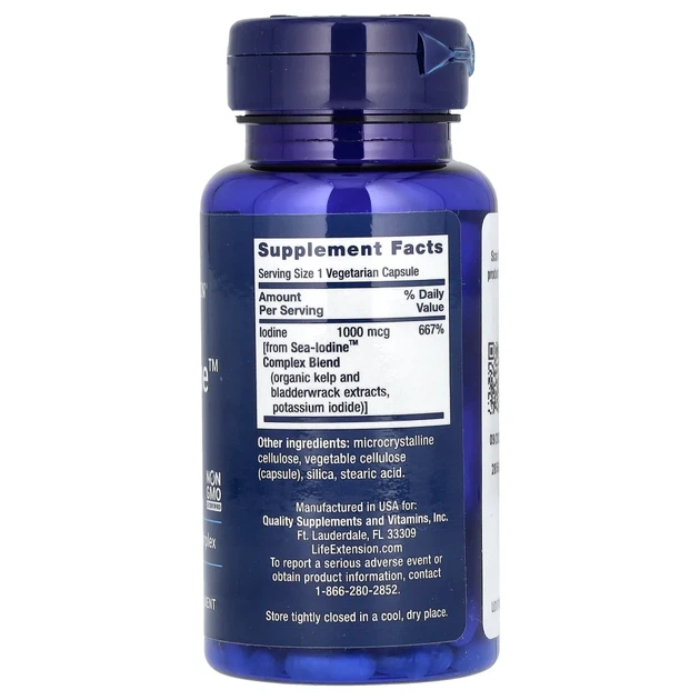 Йод Life Extension (Sea Iodine) 1000 мкг 60 капсул (LEX-17406) - изображение 2