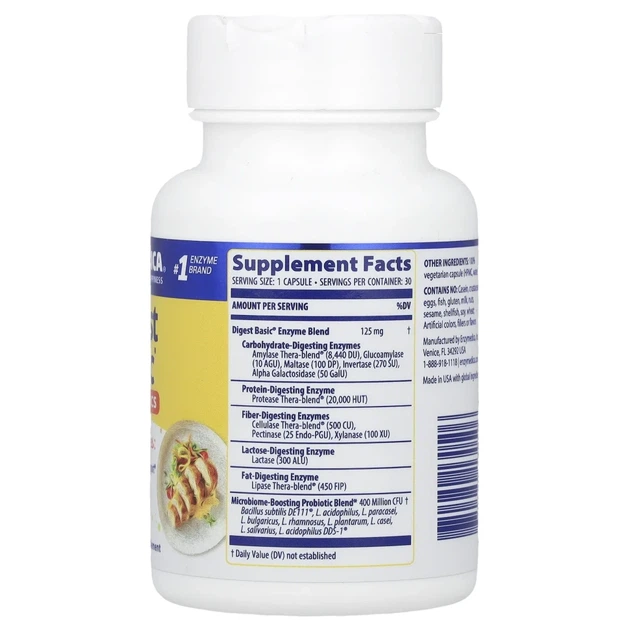 Ферменти та пробіотики Enzymedica (Digest Basic + Probiotics) 30 капсул (ENZ-13050) - изображение 2
