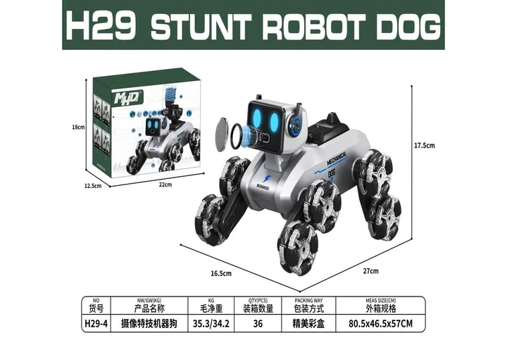 Робот трюковая собака на радиоуправлении Stunt Robot Dog H29-4 с LED-подсветкой и WiFi-камерой - изображение 3