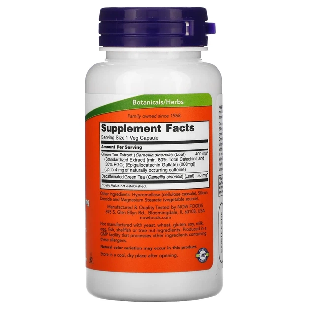 Екстракт зеленого чаю Now Foods (Green Tea Extract EGCg) 400 мг 90 капсул (NOW-04704) - зображення 2