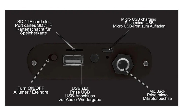 Przenośny głośnik Lexibook Bluetooth z oświetleniem i mikrofonem (BTP180BKZ) - obraz 4