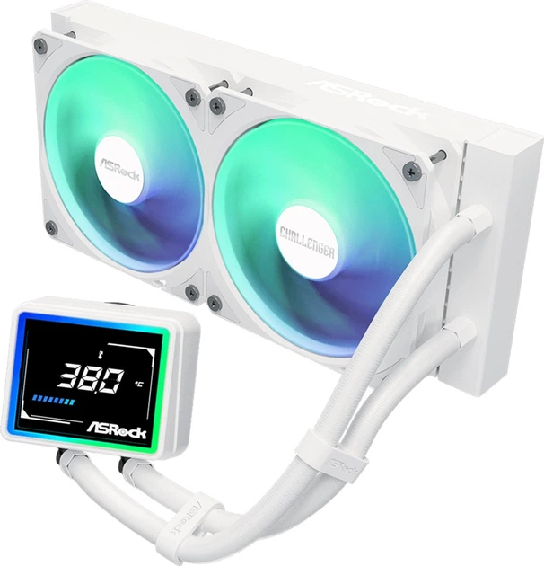 Система водяного охлаждения ASRock Challenger 240 Digital White (4711581493476) - Фото 1 Система водяного охлаждения ASRock Challenger 240 Digital White (4711581493476) - изображение 1