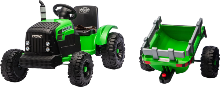 Traktor na akumulator LEAN Toys CH9959B z przyczepą 24 V Jasno-zielony (5905991087533) - obraz 2