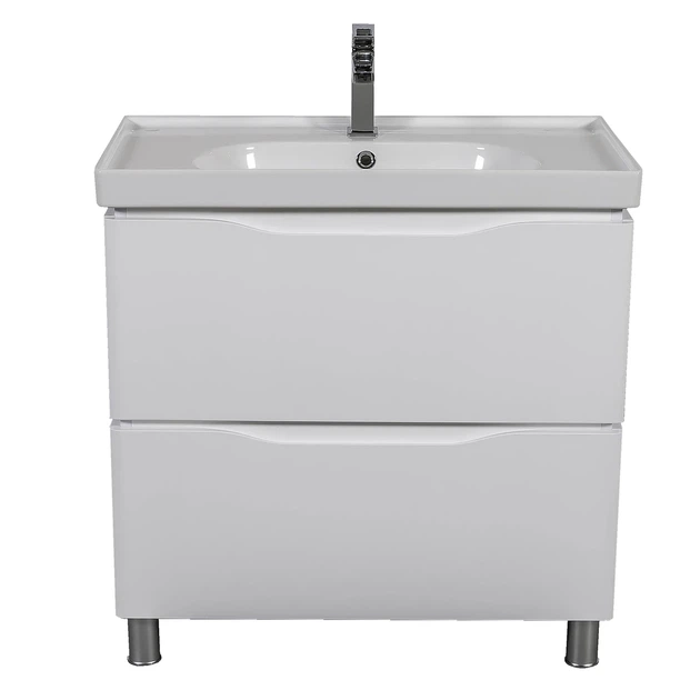 Тумба Венеция напольная 80 см белая с умывальником Arya - изображение 2