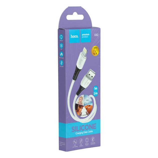 USB Hoco X82 Lightning Білий - Фото 3 USB Hoco X82 Lightning Білий - зображення 3