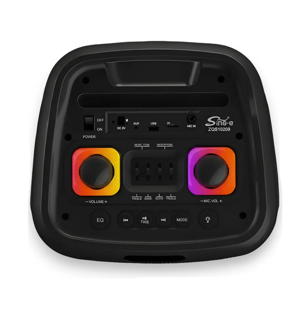 Портативна Bluetooth-колонка SPS ZQS10209 50 Вт з мікрофонами та LED підсвічуванням 6000 mAh Black (10379) - зображення 5