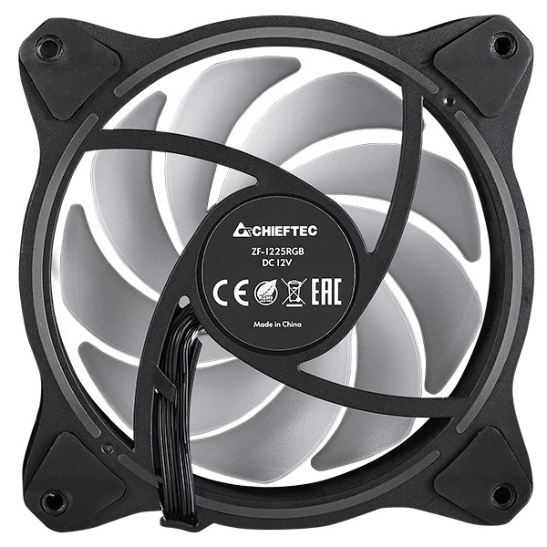 Вентилятор для корпуса Chieftec ZF-1225RGB-R 120мм реверсивный 4 pin PWM + 3 pin 5V ARGB - изображение 3