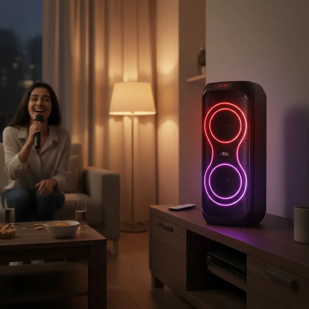 Портативна Bluetooth-колонка SPS ZQS8255 40 Вт з мікрофоном та LED підсвічуванням 5000 mAh Black (10377) - зображення 5