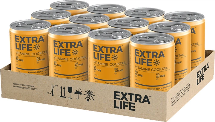 Упаковка добавки диетической комплексной пастеризованной Extra Life D3 Актив 150 мл х 12 шт (4820252125544_1) - Фото 1 Упаковка добавки диетической комплексной пастеризованной Extra Life D3 Актив 150 мл х 12 шт (4820252125544_1) - изображение 1